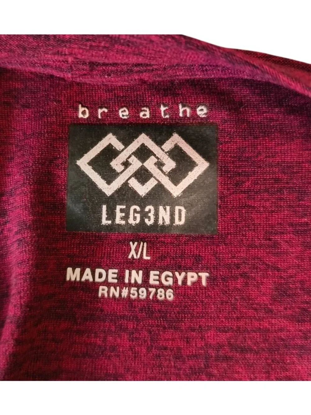 Leg3nd Mens XL Sleeveless Tank Burgundy Heather Muscle Tank Athletic Activewear - Picture 3 of 4